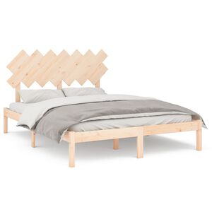 vidaXL Estrutura de cama king size 150x200 cm madeira maci&ccedil;a