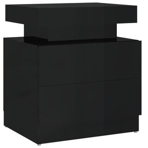 vidaXL Mesa de cabeceira 40x35x65 cm derivados madeira preto brilhante