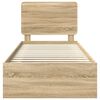 vidaXL Estrutura da Cama com cabeceira Carvalho Sonoma 75 x 190 cm