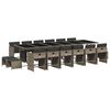 vidaXL 17 pcs conjunto de jantar p/ jardim c/ almofad&otilde;es vime PE cinza