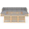 vidaXL 10 pcs conjunto lounge de jardim c/ almofad&otilde;es pinho maci&ccedil;o