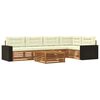 vidaXL Conjunto de Sof&aacute;s para Exterior 6 pcs Natural e Creme
