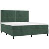 vidaXL Cama box spring c/ colch&atilde;o/LED 160x200 cm veludo verde-escuro