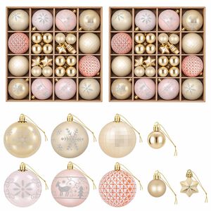 vidaXL Conjunto de Bolas de Natal 88 unid. Ouro rosa e dourado &Oslash; 6 cm