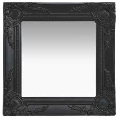 vidaXL Espelho de parede estilo barroco 40x40 cm preto