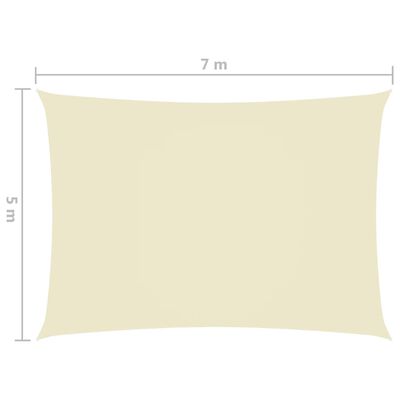 vidaXL Guarda-Sol tecido Oxford retangular 5x7 m creme