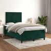 vidaXL Cama boxspring com colch&atilde;o 120x200 cm veludo verde-escuro