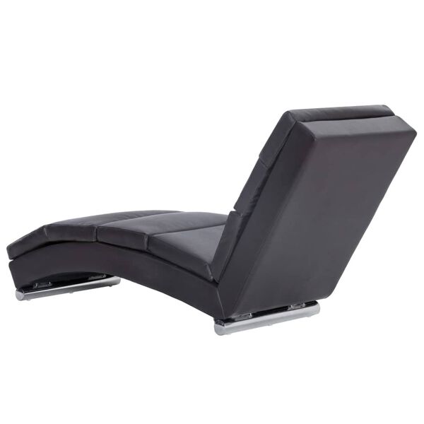 vidaXL Chaise longue couro artificial cinzento