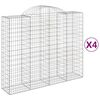 vidaXL Cestos gabi&atilde;o arqueados 4pcs 200x50x160/180cm ferro galvanizado