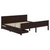 vidaXL Cama com 2 gavetas 200x200 cm pinho maci&ccedil;o castanho-escuro