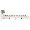 vidaXL Estrutura da cama Branco e cinza claro 135 x 190 cm