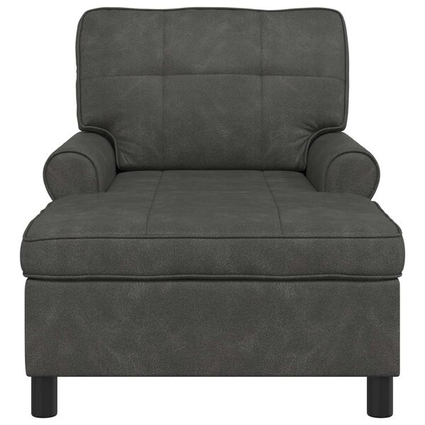 vidaXL Chaise Lounge Preto 91 x 157 x 91 cm Couro Sint&eacute;tico