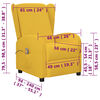 vidaXL Poltrona de massagens tecido amarelo