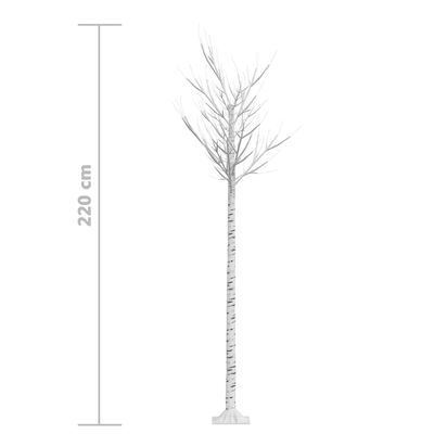 vidaXL Árvore de Natal 200 LEDs salgueiro int./ext. 2,2m branco frio