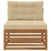 vidaXL Sof&aacute; do Meio para Exterior Madeira S&oacute;lida de Ac&aacute;cia Natural