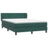 vidaXL Box Cama primavera com Colch&atilde;o Verde Escuro 140x210 cm Veludo