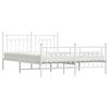 vidaXL Estrutura de cama com cabeceira e p&eacute;s 183x213 cm metal branco