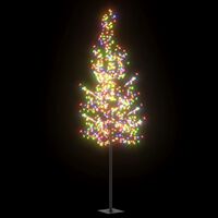 vidaXL Árvore de Natal 600 LEDs flor cerejeira luz colorida 300 cm