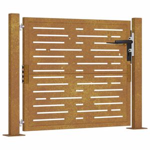 vidaXL Portão de jardim 105x105 cm em aço corten com design quadrado