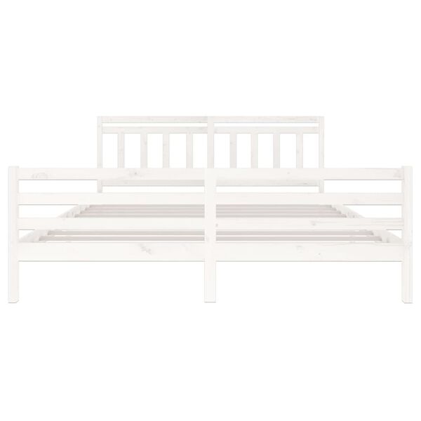 vidaXL Estrutura de cama 200x200 cm madeira maci&ccedil;a branco