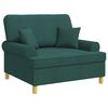 vidaXL Poltrona com Almofadas Verde-Escuro Tecido