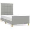 vidaXL Estrutura de cama sem colch&atilde;o 90x200 cm tecido cinzento-claro
