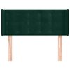vidaXL Cabeceira de cama c/ abas veludo 83x16x78/88 cm verde-escuro