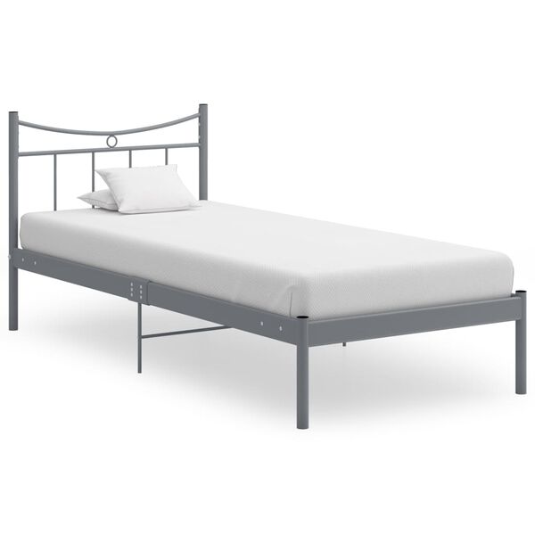 vidaXL Estrutura de cama 90x200 cm metal cinzento