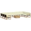 vidaXL Conjunto de Sof&aacute;s para Exterior 11 pcs Branco e Creme