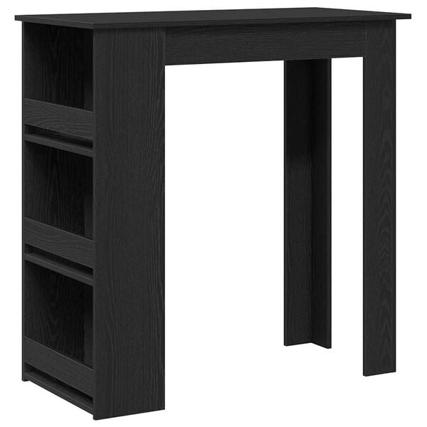 vidaXL Mesa de bar com prateleira 102x50x103,5 cm carvalho preto