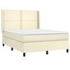 vidaXL Cama box spring c/ colch&atilde;o/LED 140x190cm couro artificial creme