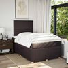 vidaXL Cama boxspring com colch&atilde;o 120x190 cm tecido castanho-escuro
