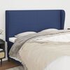 vidaXL Cabeceira de cama c/ abas tecido 183x23x118/128 cm azul