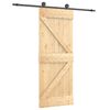 vidaXL Porta Deslizante Natural e Preto 70 x 210 cm