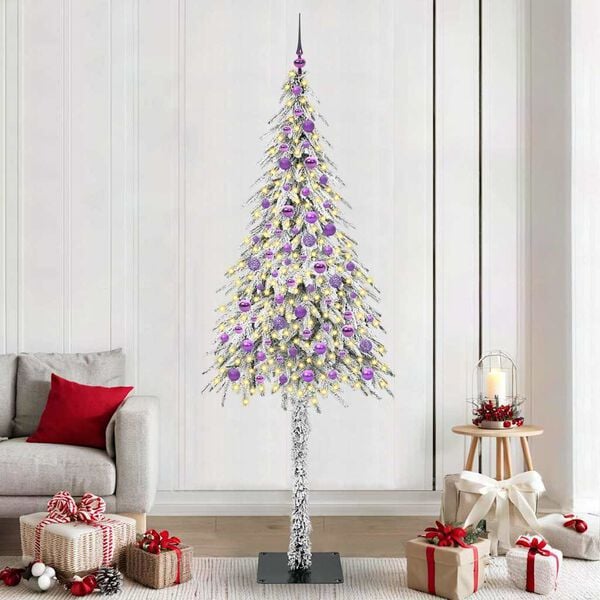 vidaXL &Aacute;rvore de Natal com 300 LEDs com suporte Branco 210 cm PE e A&ccedil;o