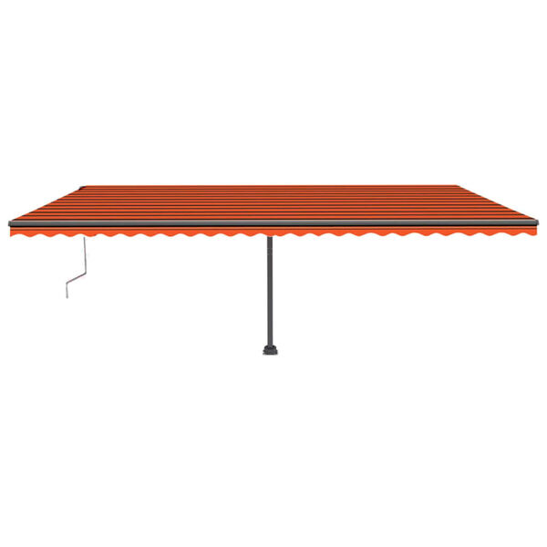 vidaXL Toldo autom. LED e sensor de vento 600x300 cm laranja/castanho
