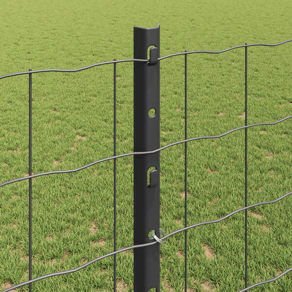 vidaXL Cerca e Poste Cinzeto 1,2 x 25 m A&ccedil;o