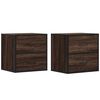 vidaXL Mesas de cabeceira parede 2pcs 40x31x39,5 cm carvalho castanho