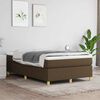 vidaXL Cama boxspring com colch&atilde;o 120x190 cm tecido castanho-escuro