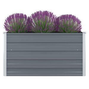 vidaXL Canteiro jardim elevado 100x100x45 cm a&ccedil;o galvanizado cinzento