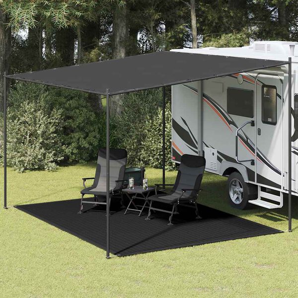 vidaXL Tapete de campismo para tenda 300x400 cm preto