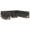 vidaXL Conjunto de Sof&aacute; de Jardim 12 unid. Cinzento vime PE