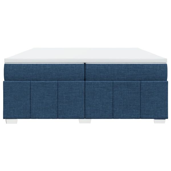 vidaXL Cama com molas/colch&atilde;o 200x200 cm tecido azul