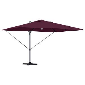 vidaXL Guarda-sol Vermelho Bordeaux 351 x 250 x 253 cm