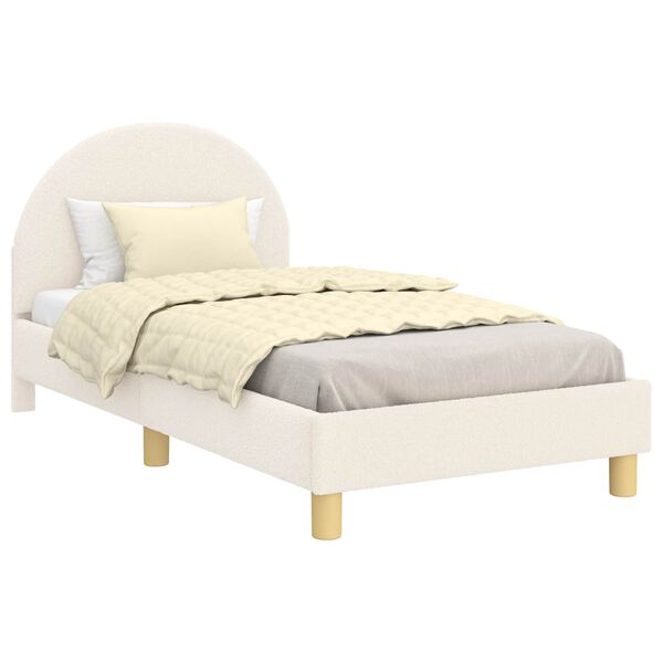 vidaXL Estrutura de Cama Infantil com Cabeceira Creme 80 x 160 cm