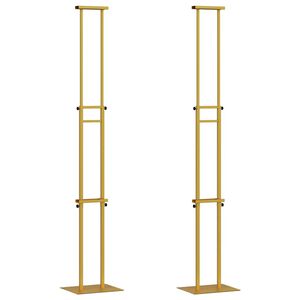 vidaXL Displays de Feira 2 unid. Ouro 30 x 23,5 x 210 cm A&ccedil;o