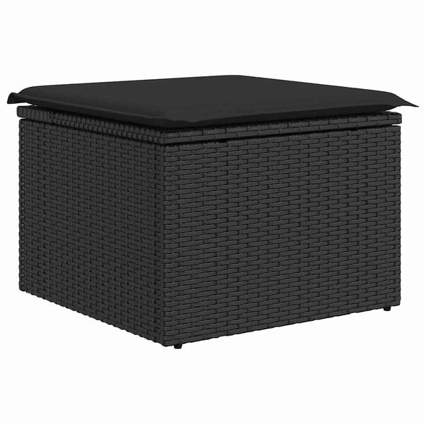 vidaXL Conjunto de Sof&aacute; de Jardim 8 pcs Preto Rattan Sint&eacute;tico