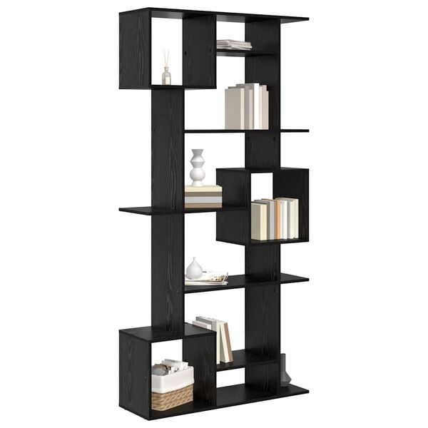 vidaXL Gabinete de Livros Carvalho Preto 92 x 29 x 188 cm