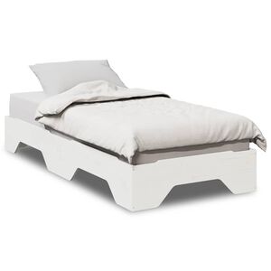 vidaXL Cama sem colch&atilde;o empilh&aacute;veis 90x190 cm madeira maci&ccedil;a branco