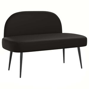 vidaXL Banco estofado com encosto Preto 110 x 60 x 76 cm